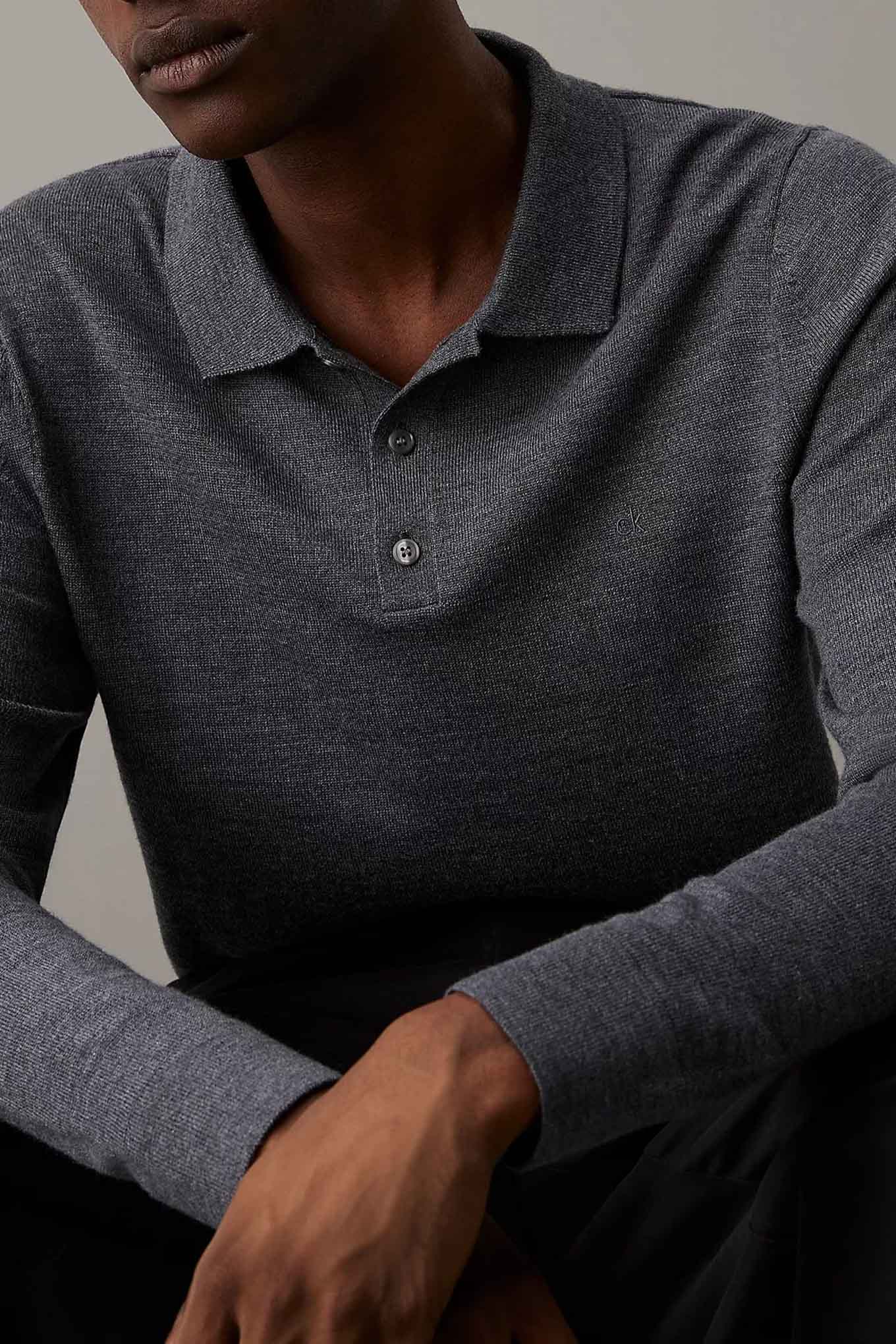 CALVIN KLEIN MERINO RWS POLO SWEATER K10K113418 Calvin Klein