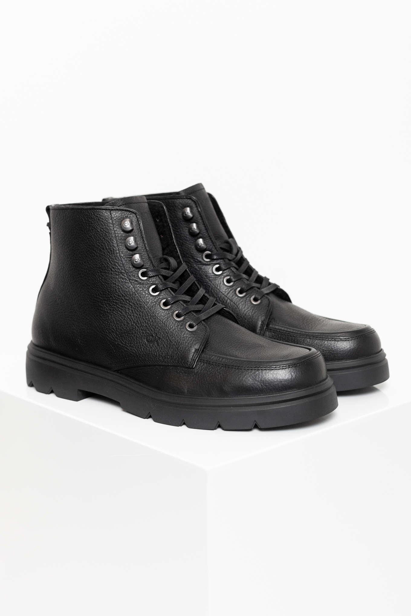 Calvin klein devlin box leather deals boots