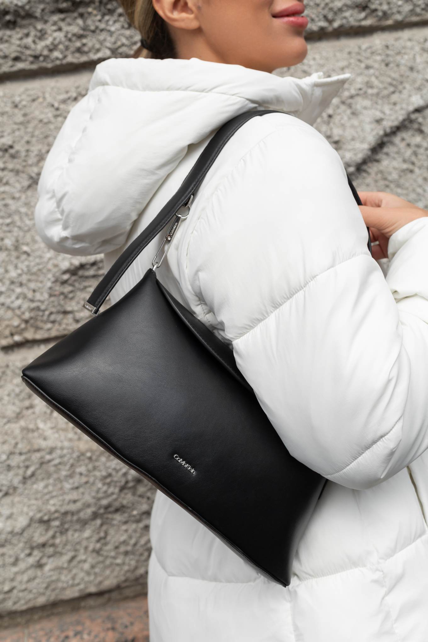 Calvin klein black satchel hotsell