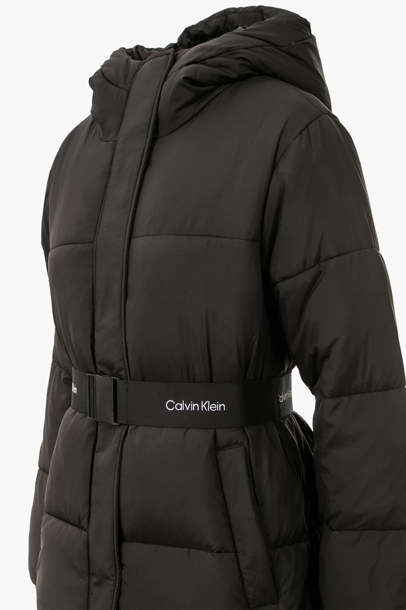 CALVIN KLEIN LOGO BELT LONG PUFFER J20J224122 Calvin Klein
