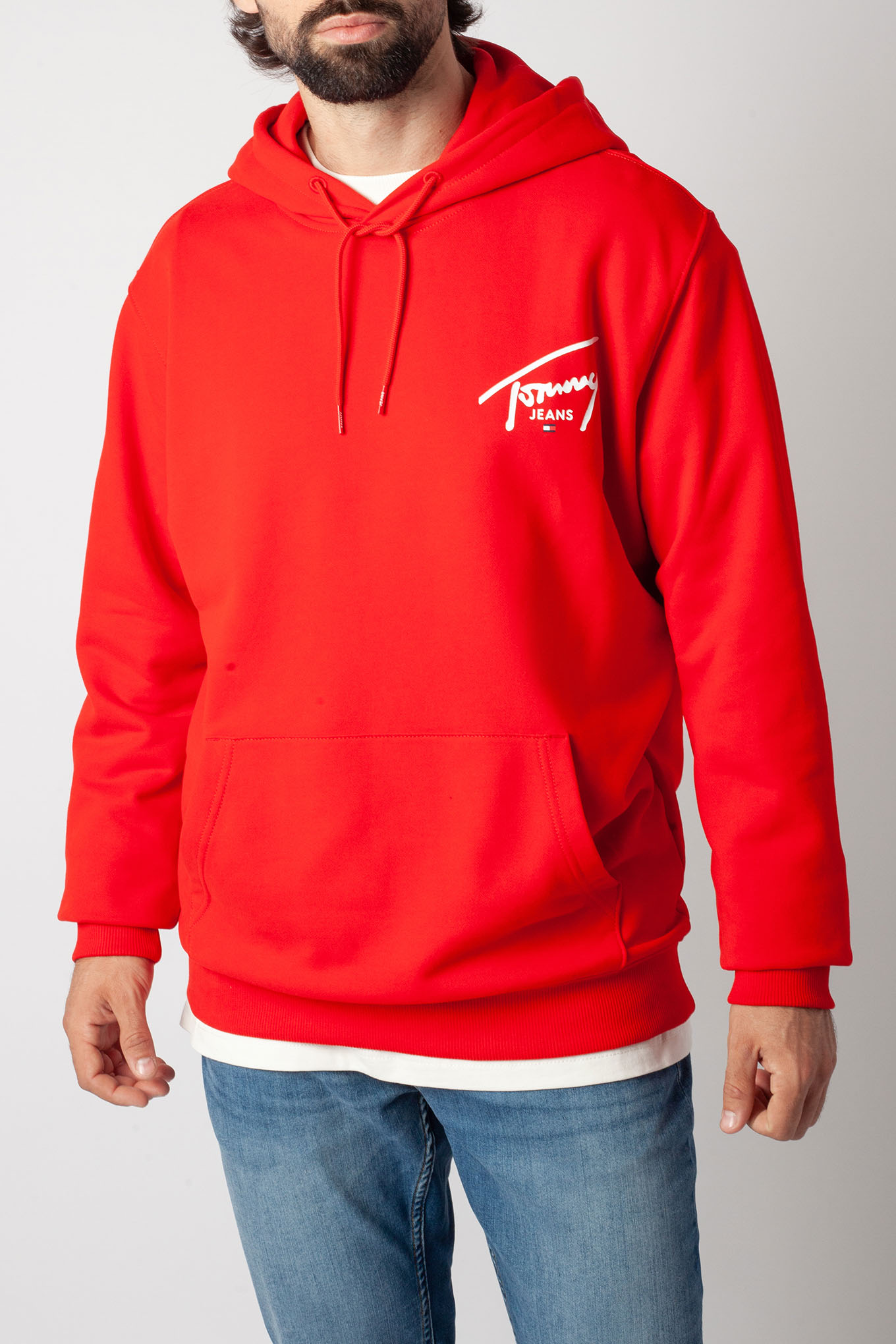 Graphic red hoodie sale