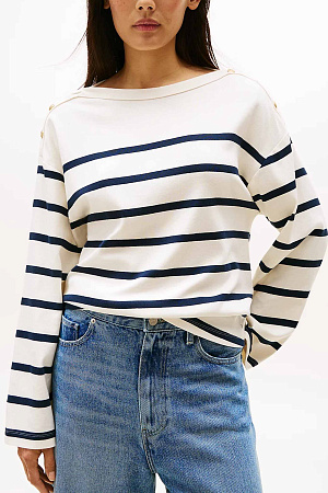 Футболка женская TOMMY HILFIGER LWK GOLD BUTTON BOAT WW0WW45760 