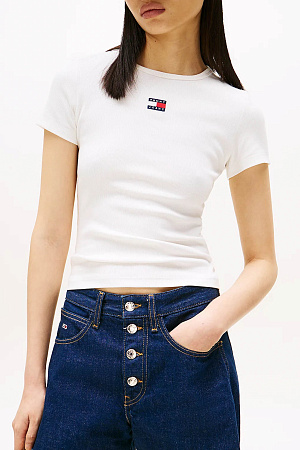 Футболка женская TOMMY JEANS TJW SLIM BADGE RIB TEE DW0DW17881 