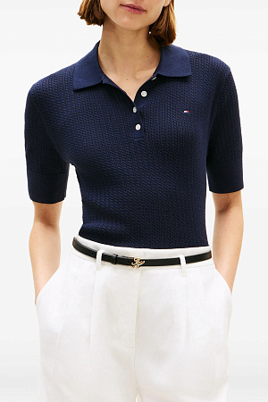 Джемпер женский TOMMY HILFIGER POINTELLE S/S POLO S WW0WW49362 