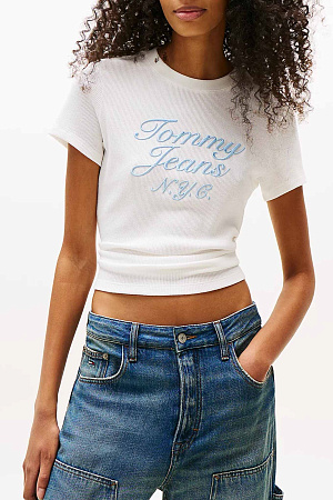 Футболка женская TOMMY JEANS TJW SLIM TJ WAFFLE TEE DW0DW20906 