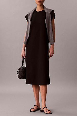 Платье женское CALVIN KLEIN SS CREW HVY JERSEY EASY MIDI DRE LV047F245G 