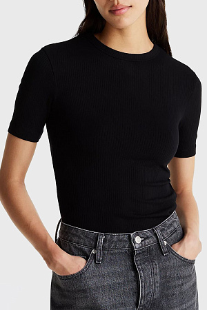 Футболка женская TOMMY HILFIGER 5X2 RIB C-NK SS WW0WW43918 