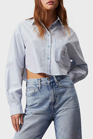 Рубашка женская CALVIN KLEIN WOVEN LABEL CROPPED LS SHIRT J20J222614 