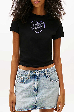 Футболка женская TOMMY JEANS TJW SLIM SH HEART TEE DW0DW21390 