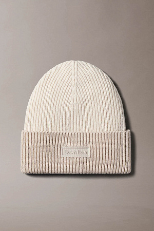 Шапка CALVIN KLEIN PATCH WOOL CHUNKY RIB BEANIE LV04D8029G 