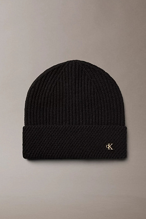 Шапка CALVIN KLEIN CK METAL WOOL SLANTED RIB BEANIE LV04F8118G 