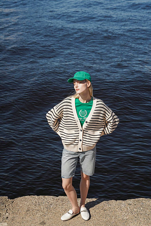 Свитер женский TOMMY HILFIGER CROCHET STP BOXY V-NK CARDIGAN WW0WW41475 