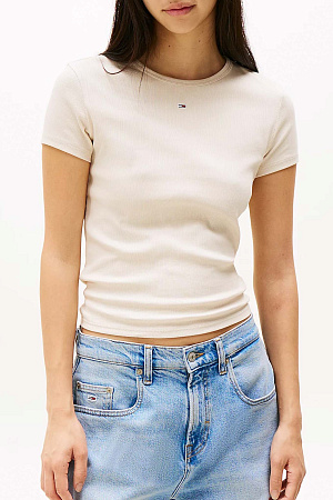 Футболка женская TOMMY JEANS TJW SLIM ESSENTIAL RIB SS EXT DW0DW17383 
