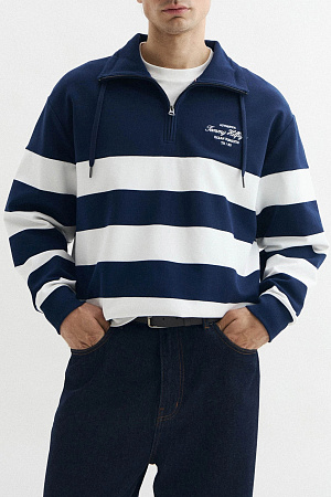 Толстовка мужская TOMMY HILFIGER NAUTICAL BLOCK STRIPE 1/4 ZIP MW0MW43190 