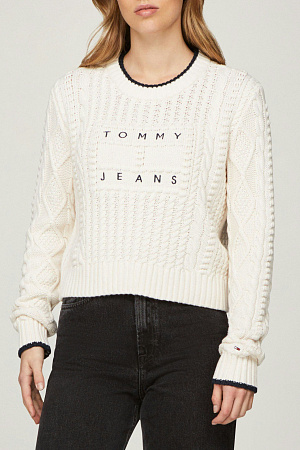 Свитер женский TOMMY JEANS TJW BUBBLE CABLE FLAG CREW DW0DW18522 