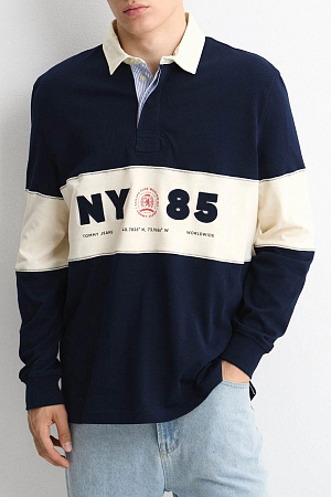 Джемпер с воротом поло мужской TOMMY JEANS TJM RLX PANEL RUGBY DM0DM23162 
