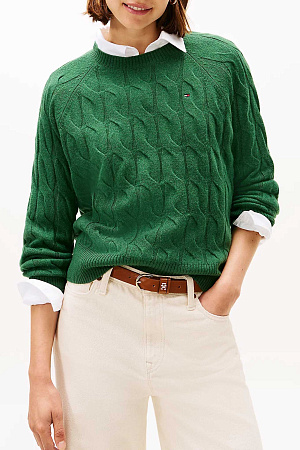 Свитер женский TOMMY HILFIGER SOFT WOOL CABLE RLX C-NK SWT WW0WW48394 