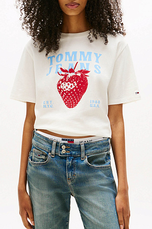 Футболка женская TOMMY JEANS TJW RLX TJ STRAWBERR DW0DW20894 