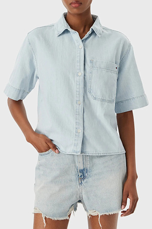 Рубашка женская TOMMY HILFIGER DNM TAM RELAXED SHIR WW0WW49573 