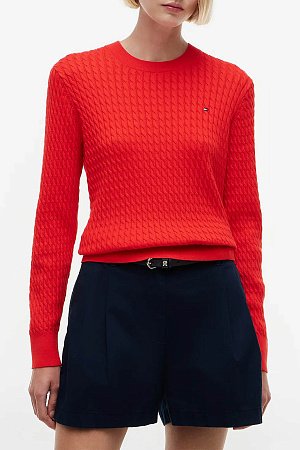 Свитер женский TOMMY HILFIGER CO CABLE C-NK LS SWE WW0WW44993 