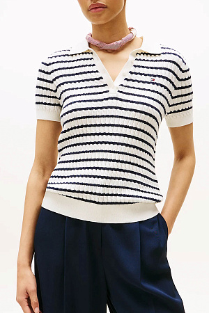 Свитер женский TOMMY HILFIGER CO CABLE FINE GG POL WW0WW41474 