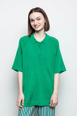 Футболка поло женская TOMMY HILFIGER RIB OVERSIZED POLO SWEATER WW0WW41468 