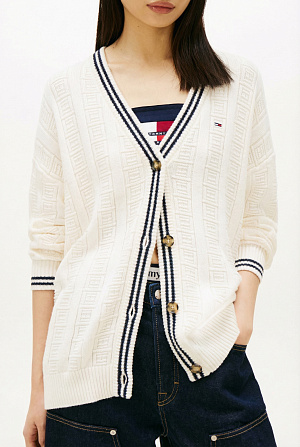 Кардиган женский TOMMY JEANS TJW OVS FLAG CABLE CARDIGAN DW0DW22026 