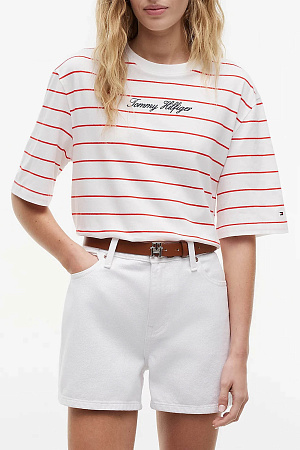 Футболка женская TOMMY HILFIGER CLASSIC SCRIPT TRAPEZE TEE WW0WW50948 
