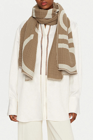 Шарф женский CALVIN KLEIN LOGO 2-TONES COTTON GAUGE SCARF K60K612879 