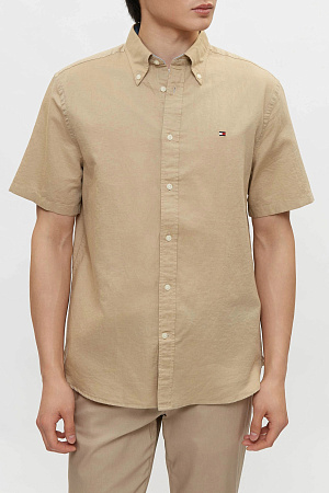 Рубашка мужская TOMMY HILFIGER LINEN BLEND SOLID SS MW0MW42450 