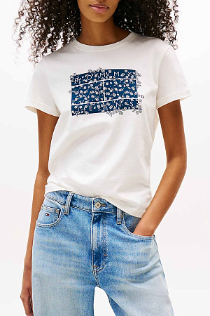 Футболка женская TOMMY JEANS TJW REG FLORAL FLAG TEE DW0DW20897 