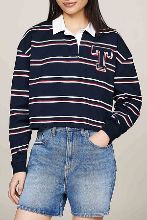 Футболка поло женская TOMMY JEANS TJW LETTERMAN STRIPED RUGBY DW0DW18498 