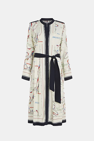 Платье женское TOMMY HILFIGER SCARF PRINT MIDI SHIRT DRESS WW0WW40250 
