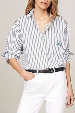 Рубашка женская TOMMY HILFIGER STRIPE LOOSE FIT SHIRT WW0WW42592 