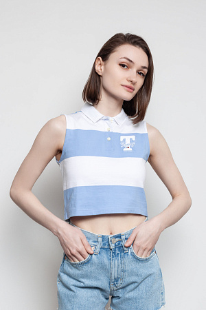 Футболка поло женская TOMMY JEANS TJW LETTERMAN STRP SL POLO EXT DW0DW17764 