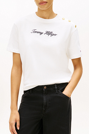Футболка женская TOMMY HILFIGER GOLD BTN SCRIPT MDRN WW0WW47819 