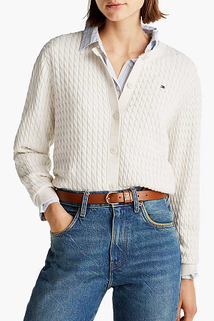 Кардиган женский TOMMY HILFIGER CO CABLE C-NK LS CARDIGAN WW0WW43329 