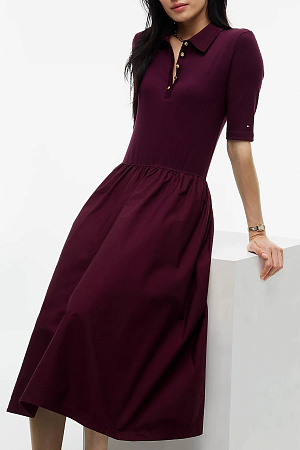 Платье женское TOMMY HILFIGER GOLD BUTTON HIGH-NK S/S DRESS WW0WW52224 
