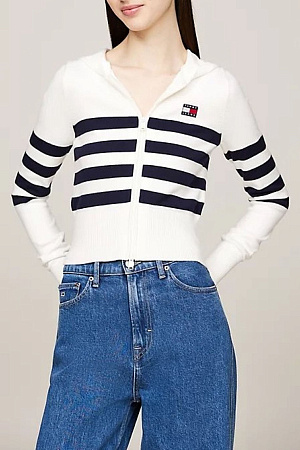 Кардиган женский TOMMY JEANS TJW STRIPE ZIP THRU BADGE HOOD DW0DW18524 