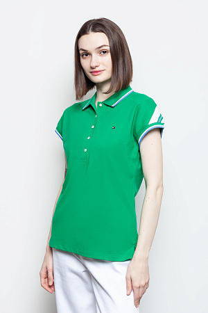 Футболка поло женская TOMMY HILFIGER REG STRIPE SLV POLO CAP SLEEVE WW0WW41285 