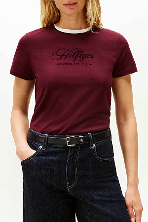 Футболка женская TOMMY HILFIGER SCRIPT REG C-NK SS T WW0WW46120 