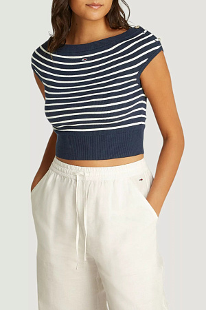 Вязаный топ женский TOMMY JEANS TJW OFF SHOULDER STR DW0DW20252 