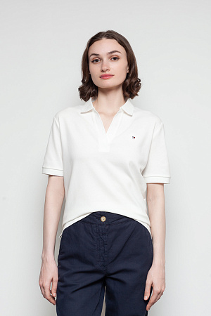 Футболка поло женская TOMMY HILFIGER RLX OPEN PLACKET LYOCELL POLO SS WW0WW41286 