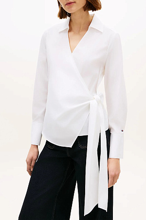 Блуза женская TOMMY HILFIGER POPLIN KNOT BLOUSE W WW0WW49650 