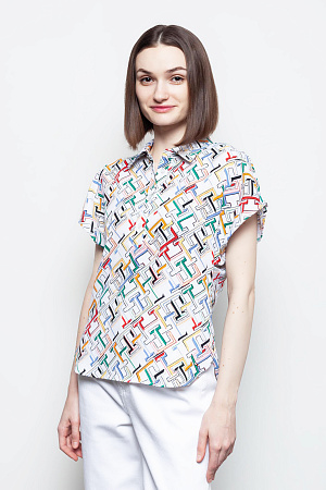 Блуза женская TOMMY HILFIGER AMD BUTTON SS TOP WW0WW42539 