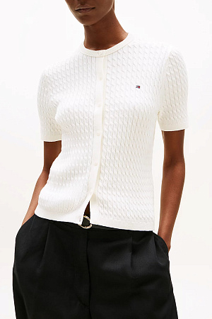 Джемпер женский TOMMY HILFIGER CO CABLE FINE GG S/S C-NK CARDI WW0WW45707 