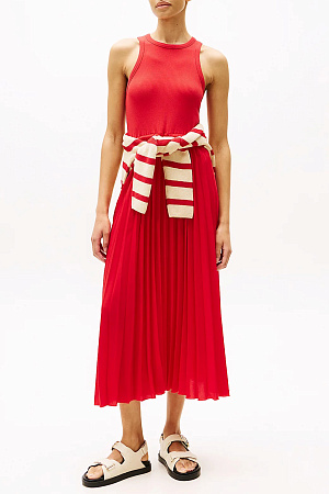 Платье женское TOMMY HILFIGER RIB TANK PLEATED DRESS MIDI NS WW0WW39342 