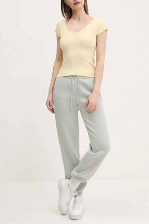 Футболка женская TOMMY JEANS TJW SLIM VNECK GMD RIB SS DW0DW21349 
