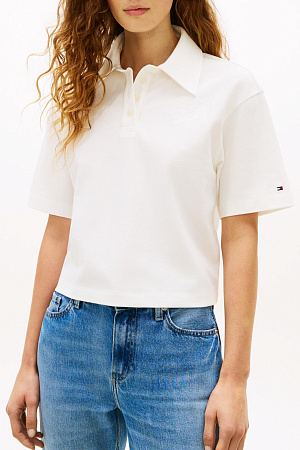 Футболка поло женская TOMMY HILFIGER CO LYCRA RLXD SS POL WW0WW49784 