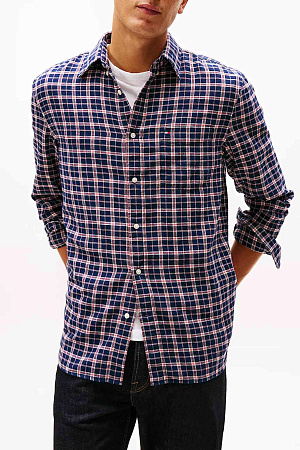 Рубашка мужская TOMMY HILFIGER BRUSHED LINEN MEDIUM CHECK MW0MW41686 
